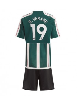 Manchester United Raphael Varane #19 Dječji Gostujuci Dres kompleti 2023-24 Kratak Rukavima (+ kratke hlače)